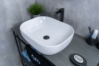 Раковина Gid D1302 51198 накладная белая 50x40x14